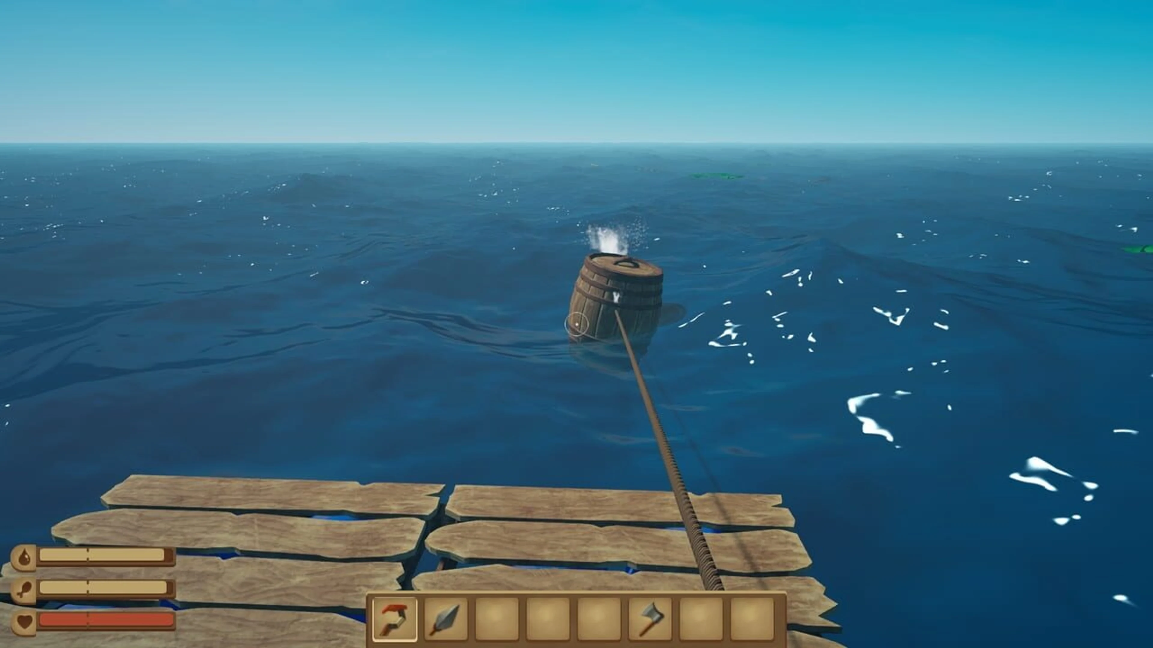 Raft barrel and crate ESP while hooking loot in the ocean